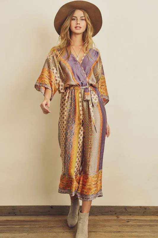 Ingrid Paisley Border Print Jumpsuit