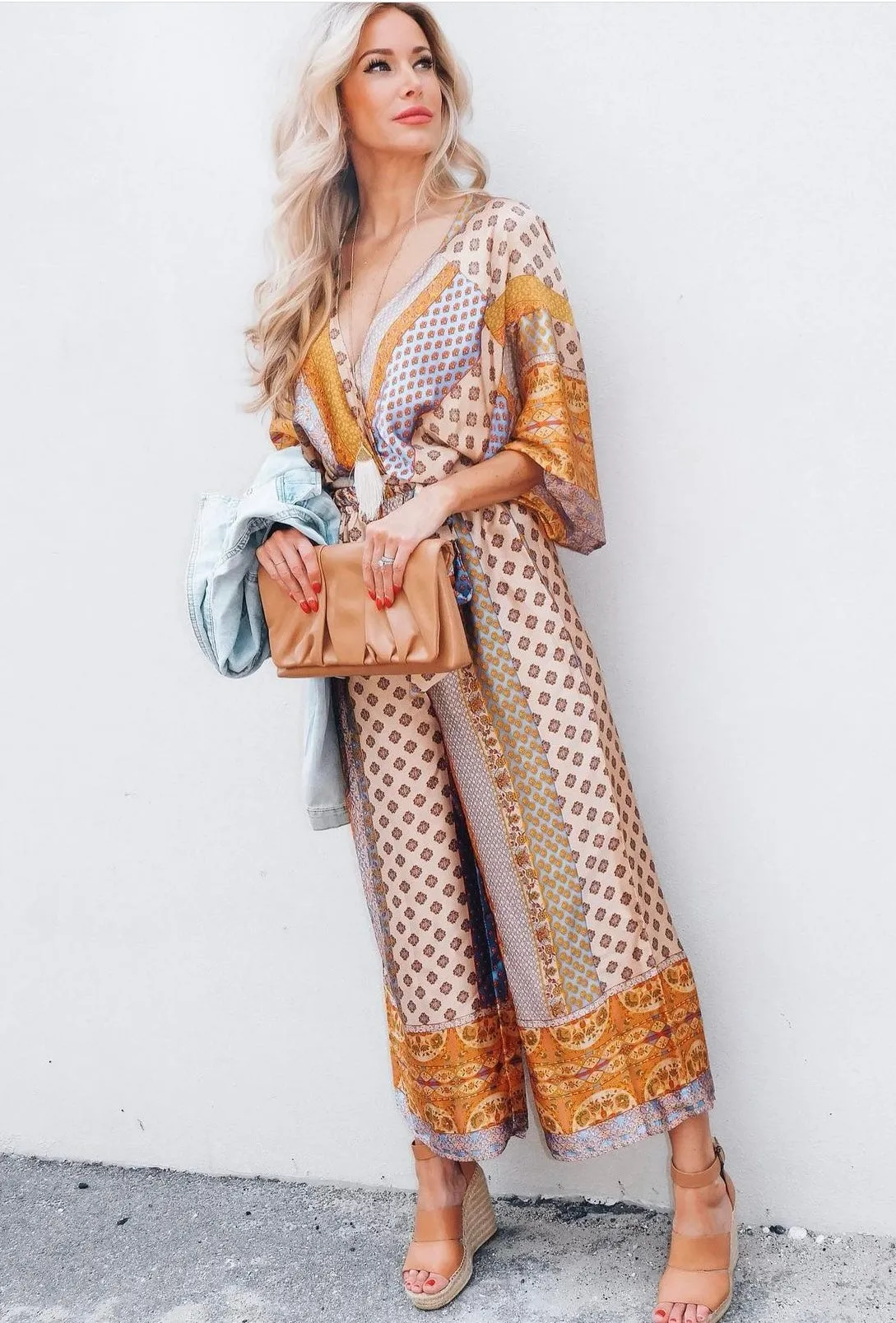 Ingrid Paisley Border Print Jumpsuit