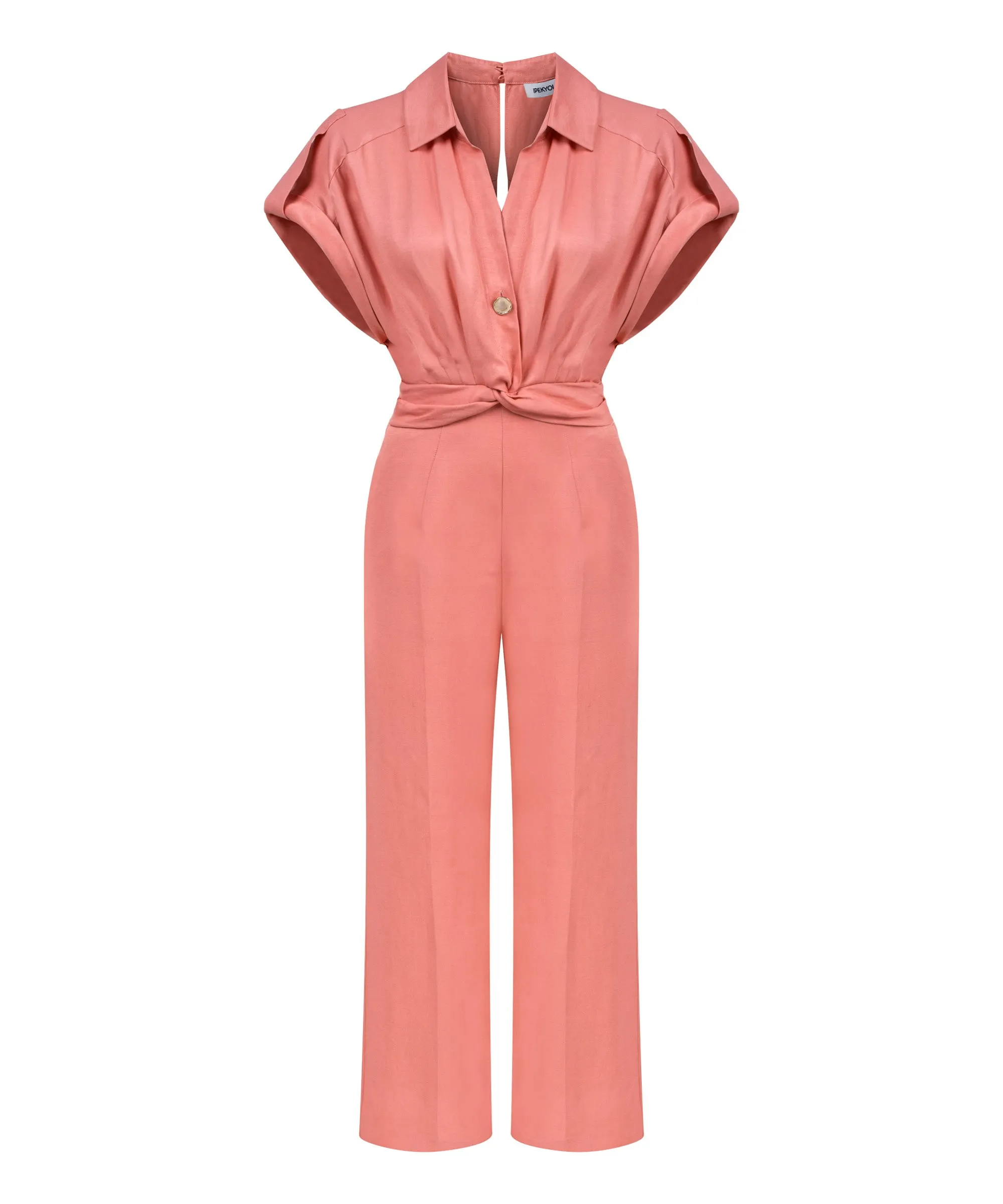 Ipekyol Solid Backless Draped Jumpsuit Peach