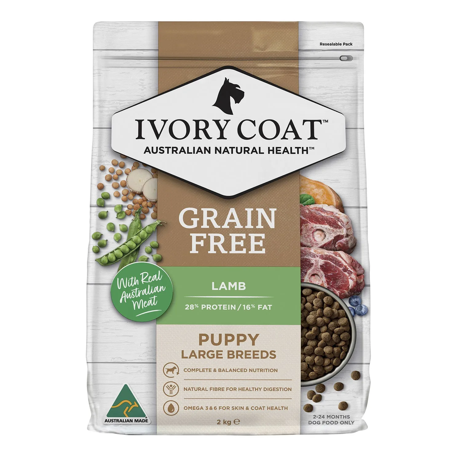 Ivory Coat Grain Free Large Breed Lamb Puppy Dry Dog Food