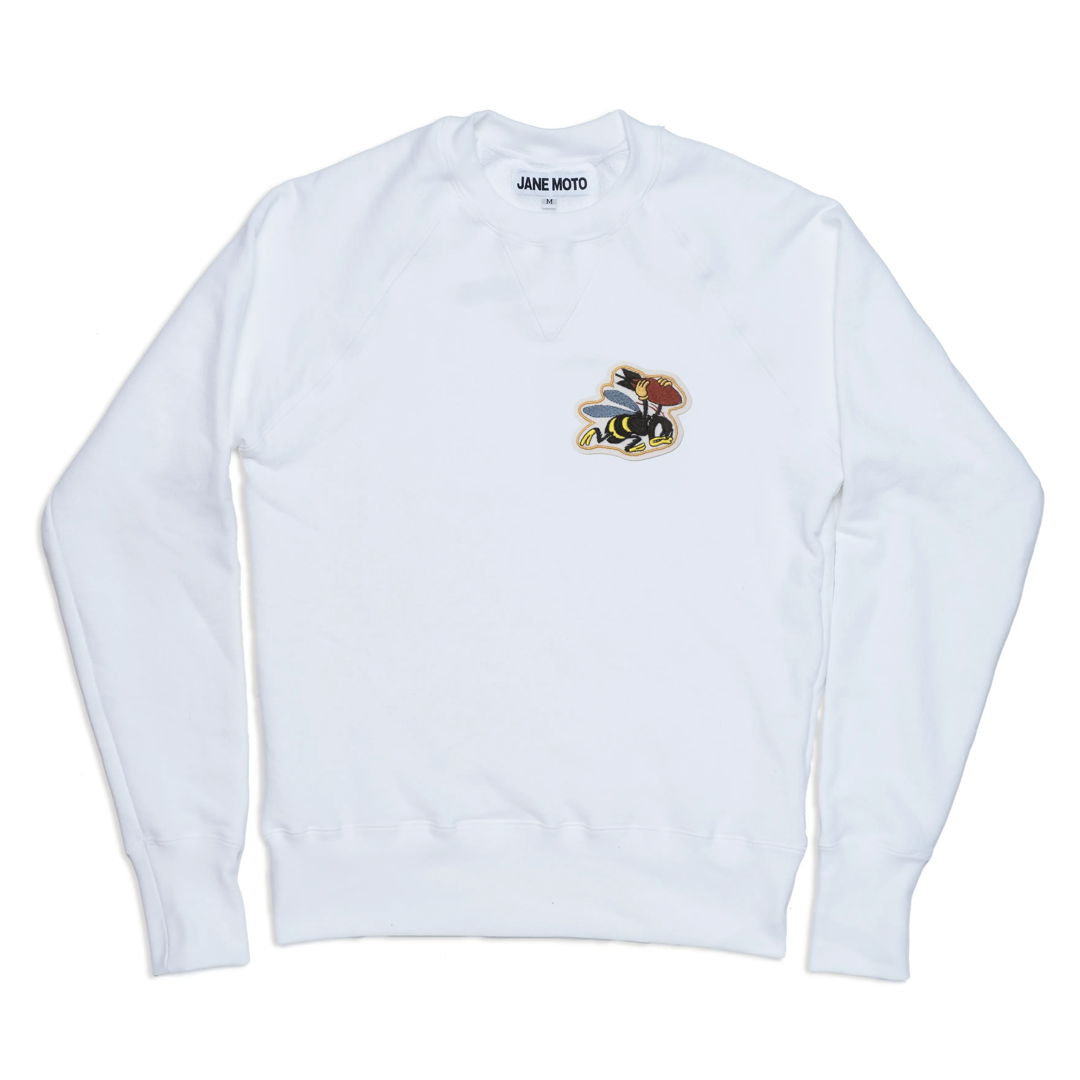 Jane Organic Crewneck Sweatshirt - Embroidered - Optical White