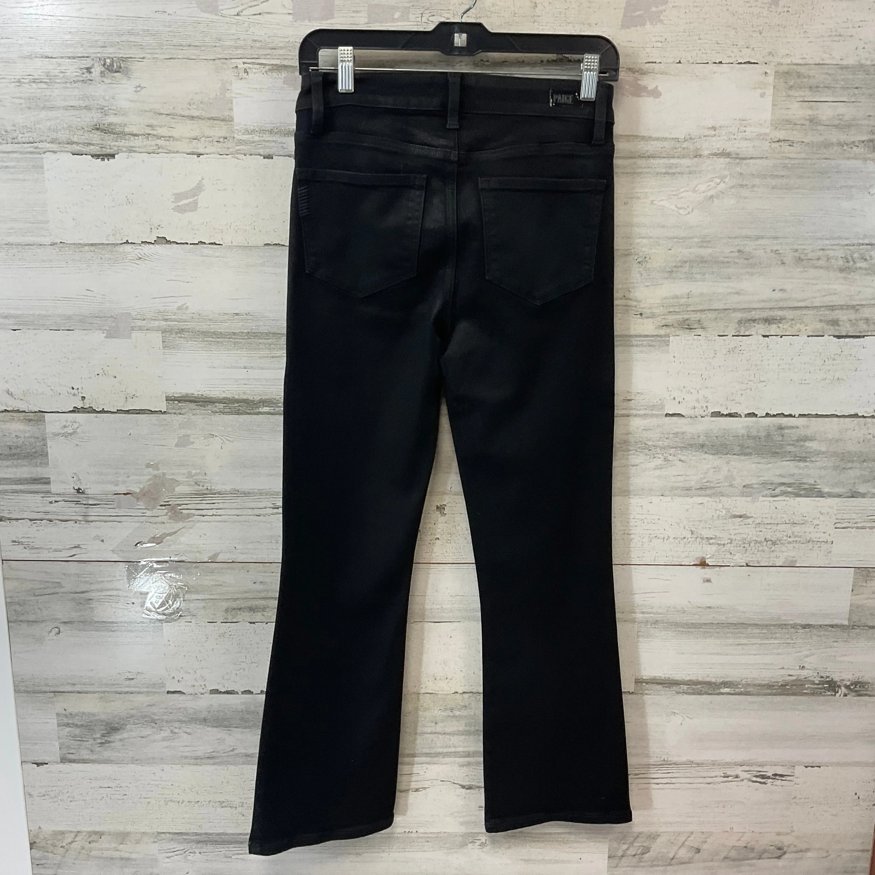 Jeans Flared By Paige In Black Denim, Size: 2