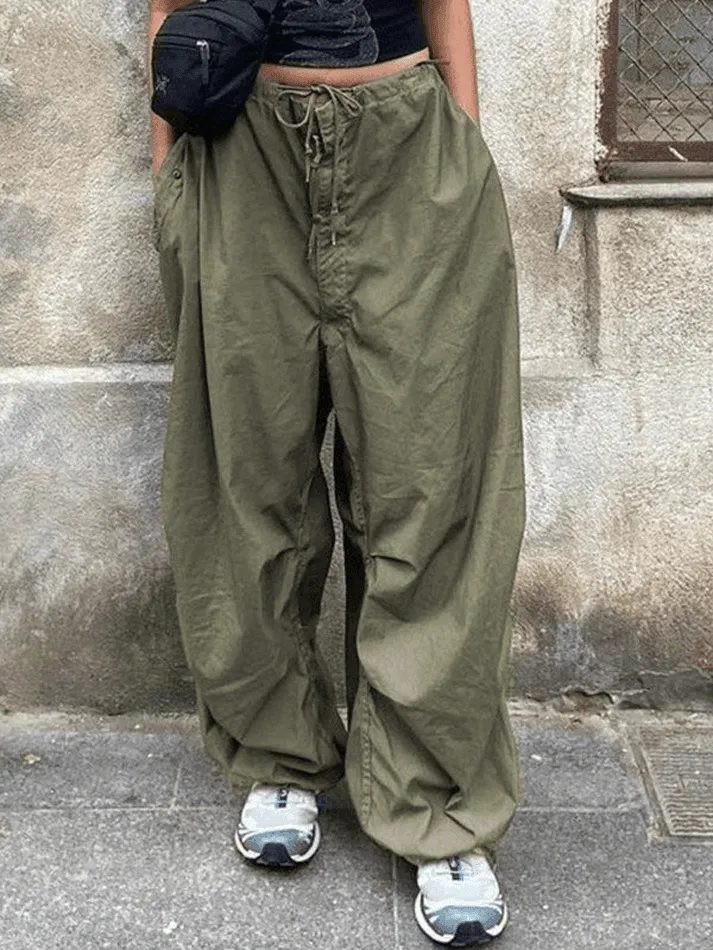 Joskaa Size Friendly Low Waist Parachute Cargo Pants