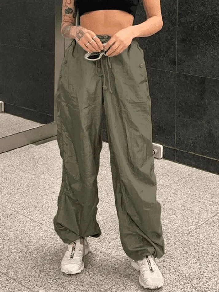 Joskaa Size Friendly Low Waist Parachute Cargo Pants