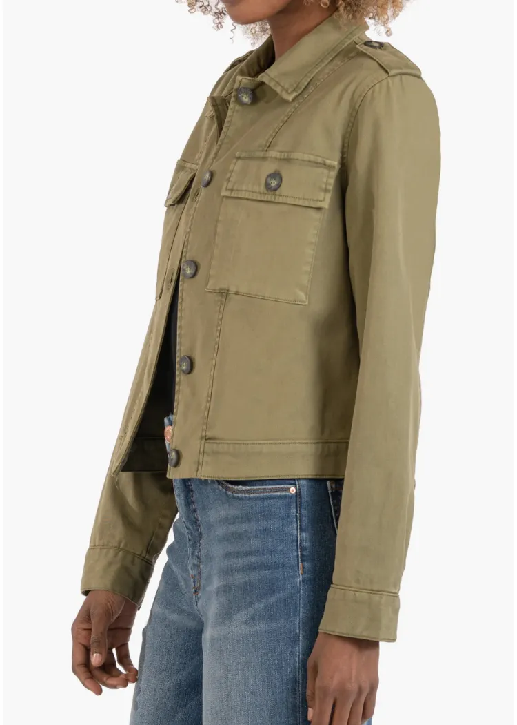 KUT Rosalyn Trucker Jacket - Olive