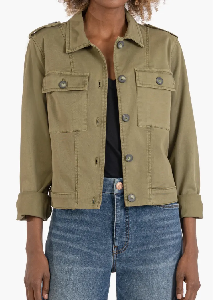 KUT Rosalyn Trucker Jacket - Olive