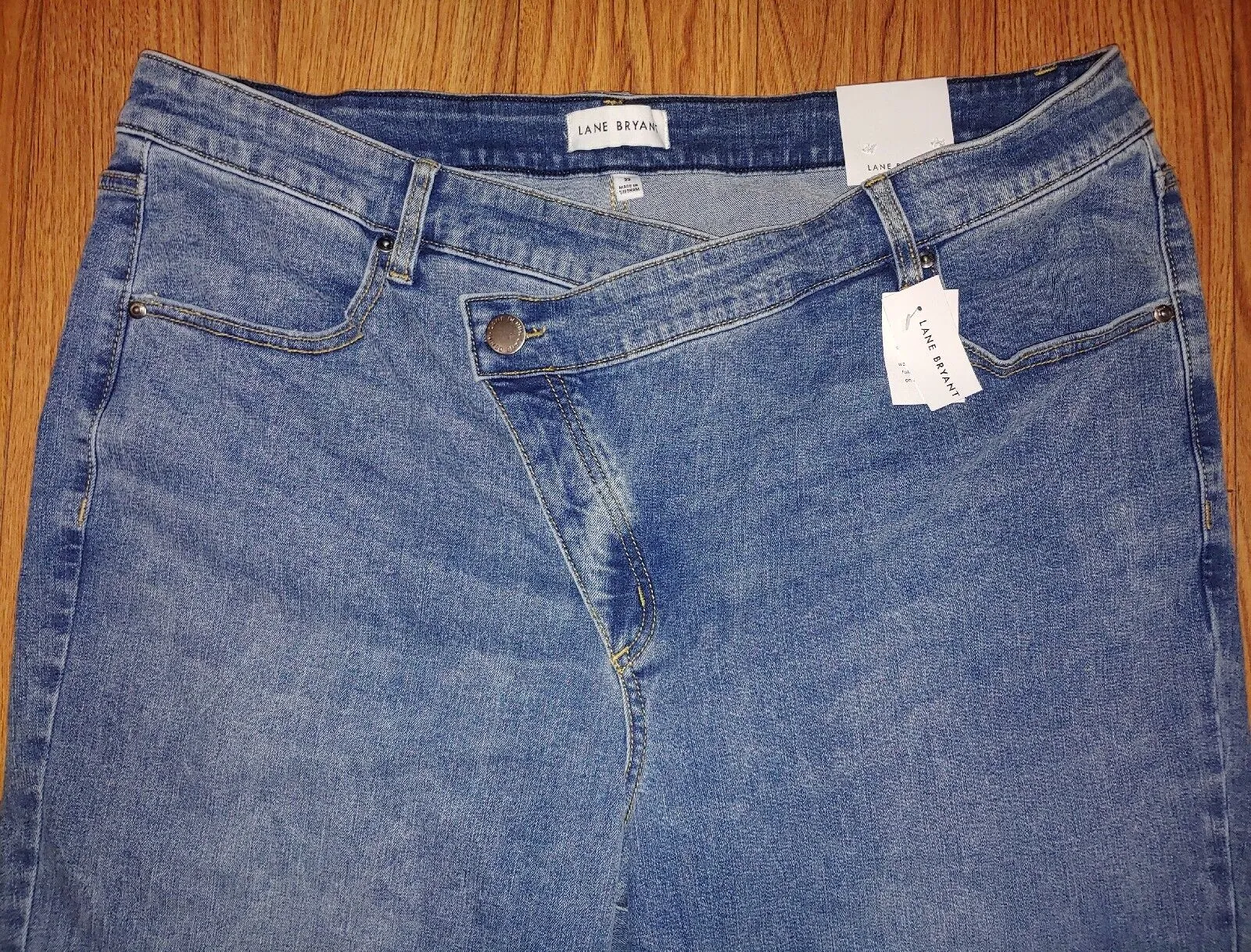 Lane Bryant Flex Magic Criss Cross Waist Straight Leg Signature Denim Jeans Size 22