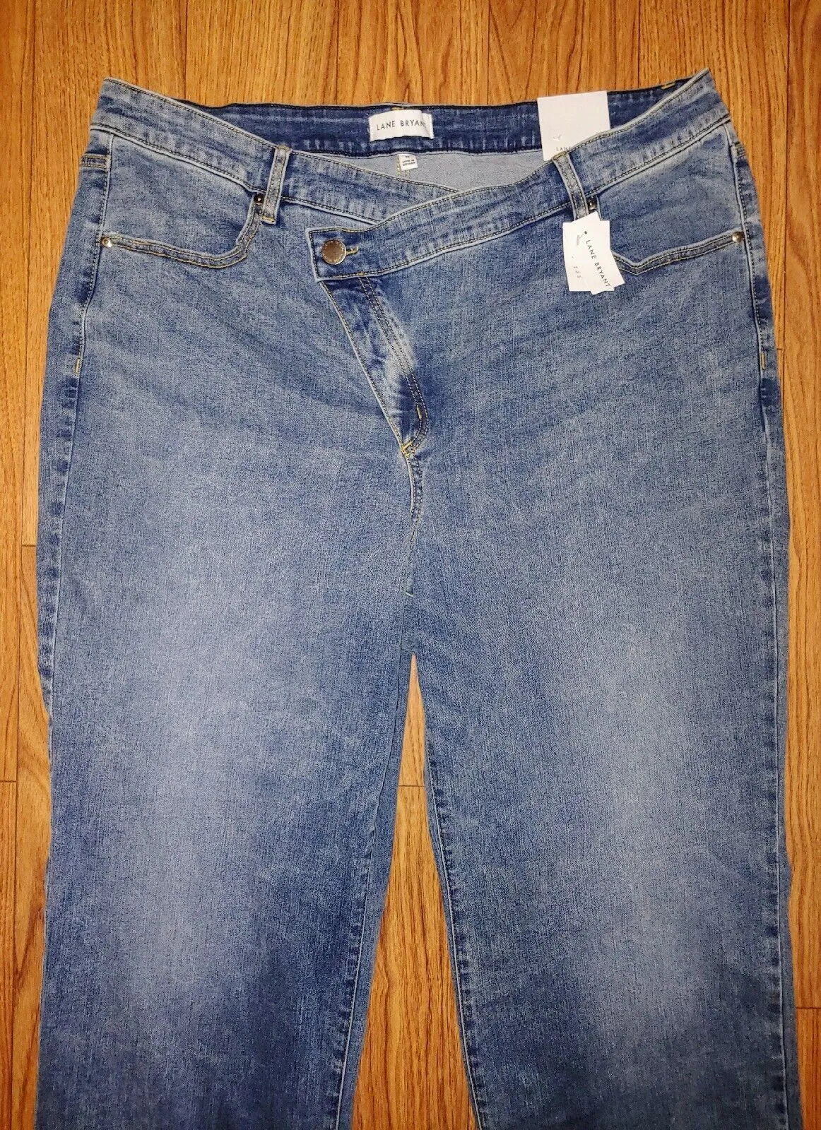 Lane Bryant Flex Magic Criss Cross Waist Straight Leg Signature Denim Jeans Size 22