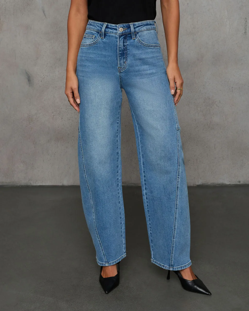 Launa High Rise Barrel Jeans