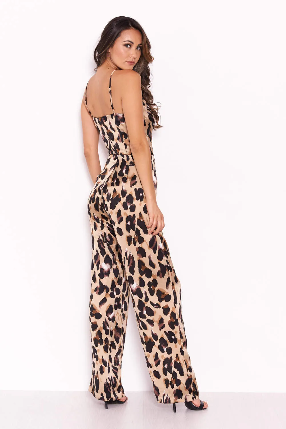 Leopard Print Jumpsuit With Slinky Straps