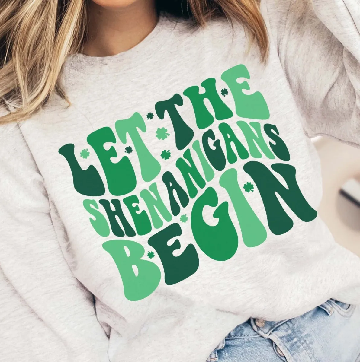 Let the Shenanigans Begin Wholesale Crewneck Sweatshirt