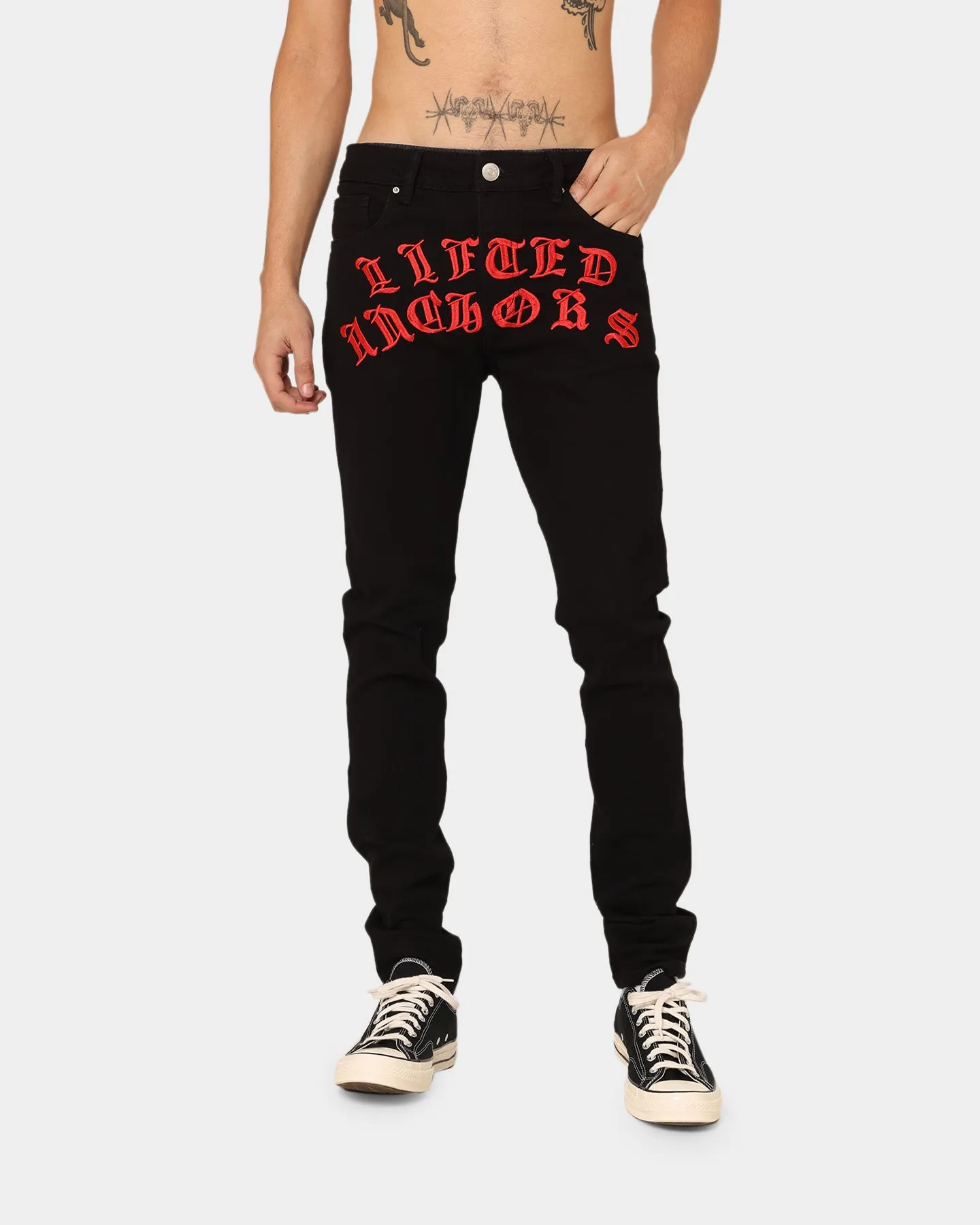 Lifted Anchors Tombstone Denim Jeans Black