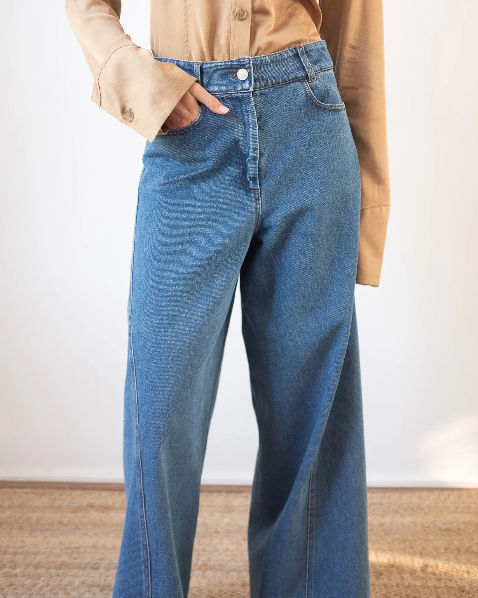 Linda Trousers Organic Cotton Denim Blue