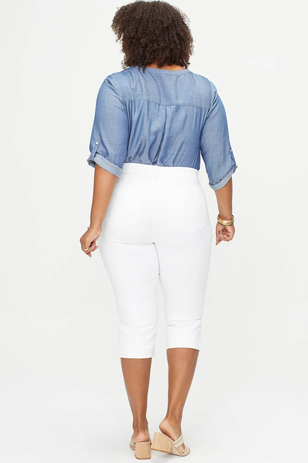 Marilyn Straight Crop Jeans In Plus Size - Optic White