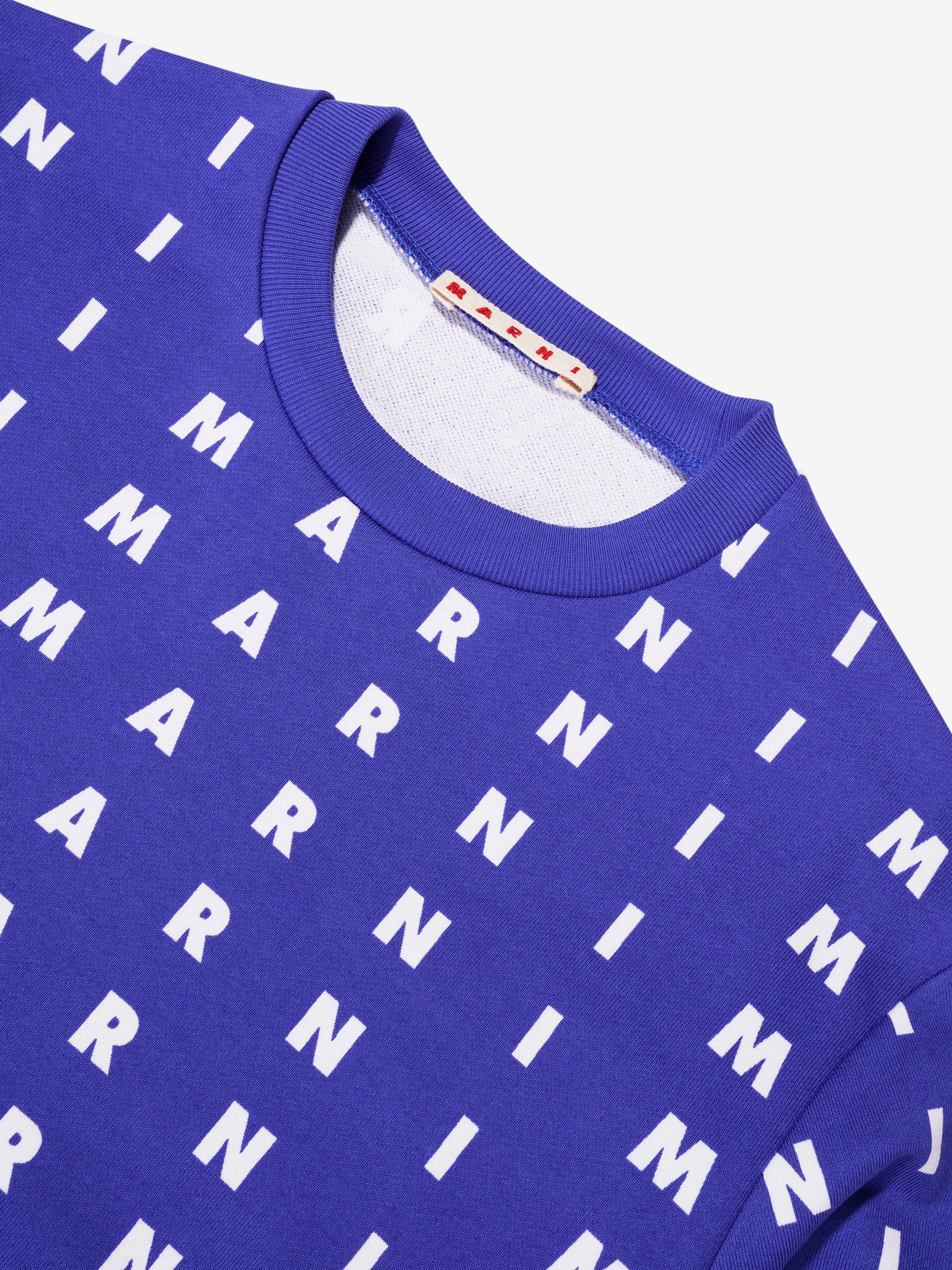 MARNI Kids Logo Print Sweatshirt in Blue