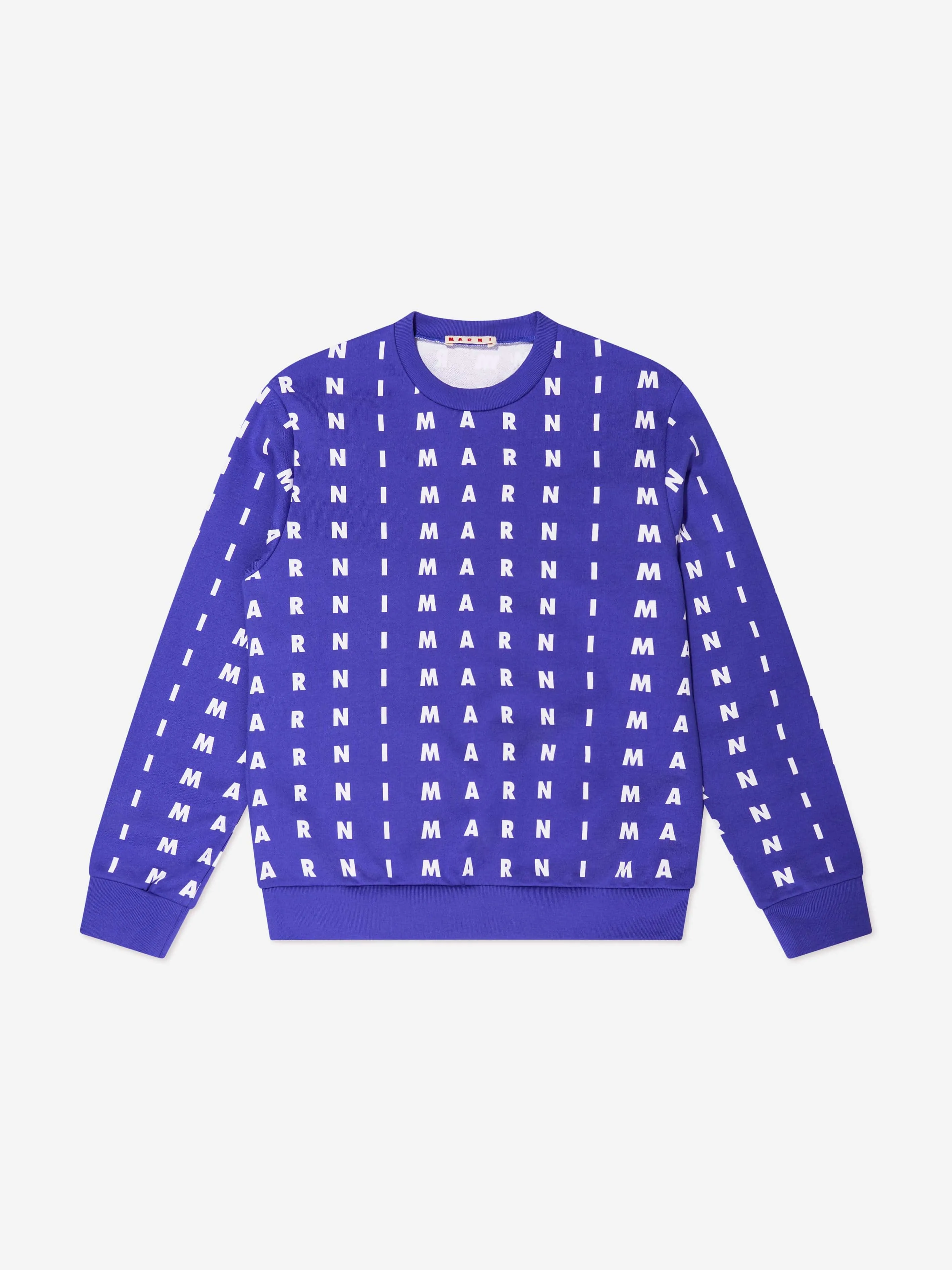 MARNI Kids Logo Print Sweatshirt in Blue