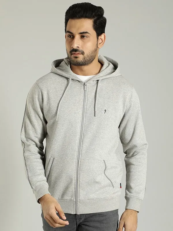 Men Solid Full Sleeve Sweatshirt with Hoodie