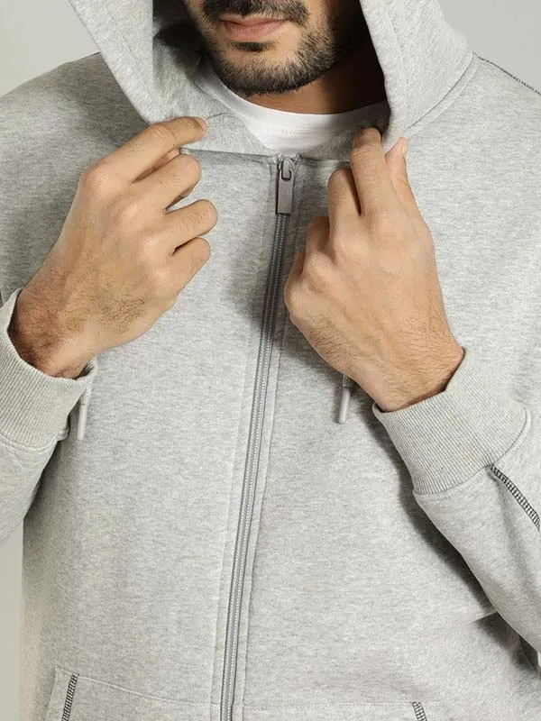 Men Solid Full Sleeve Sweatshirt with Hoodie