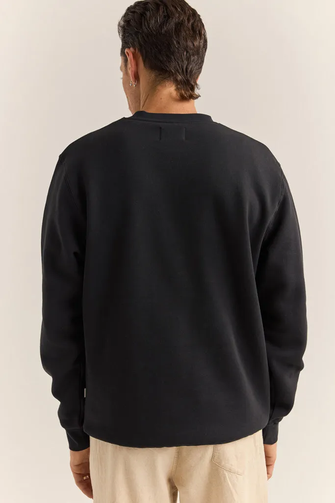 Men's Brand Fleece Crew - Black