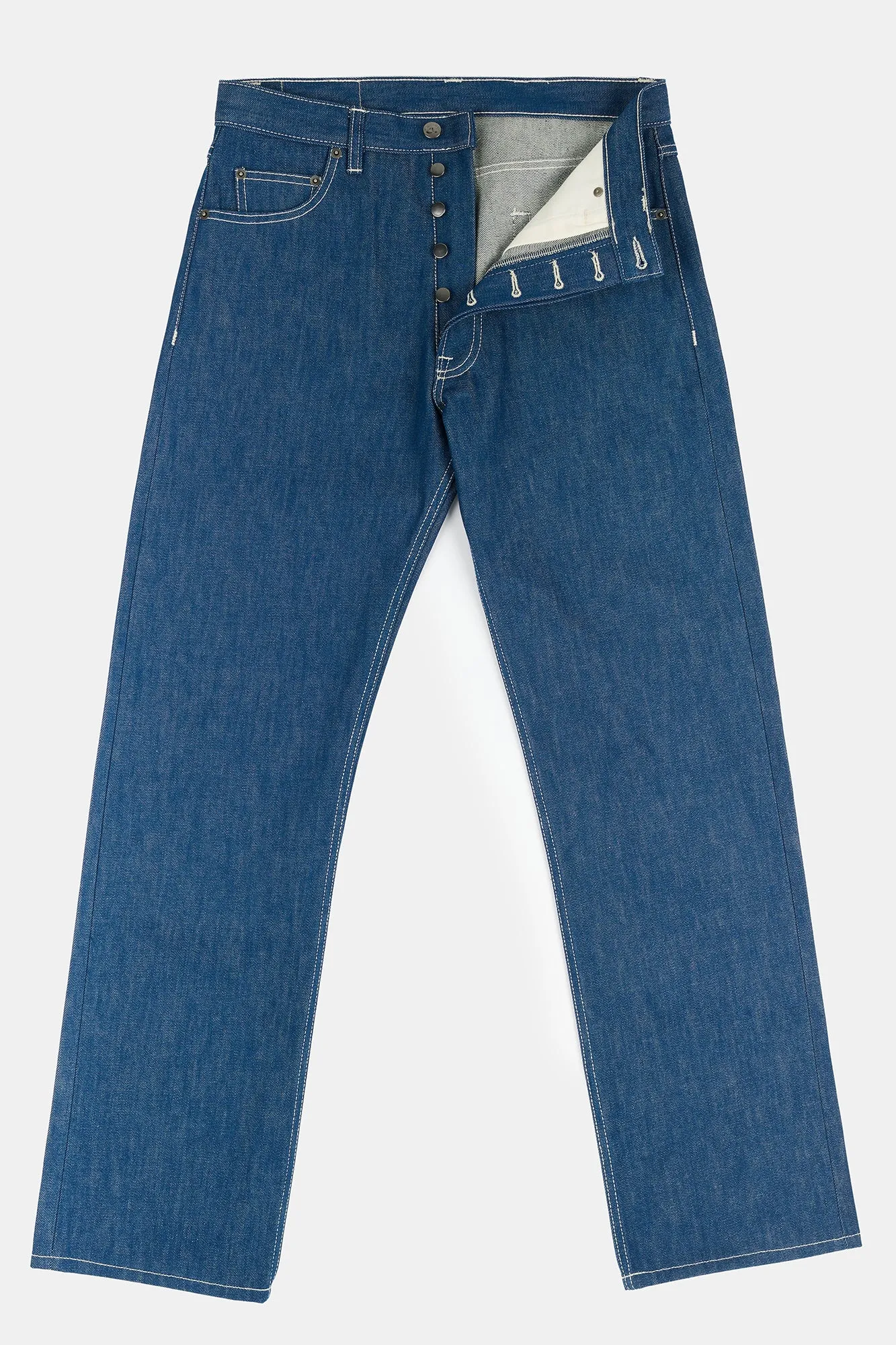 Men's Loose Fit Button Fly Arran Jean - Blue