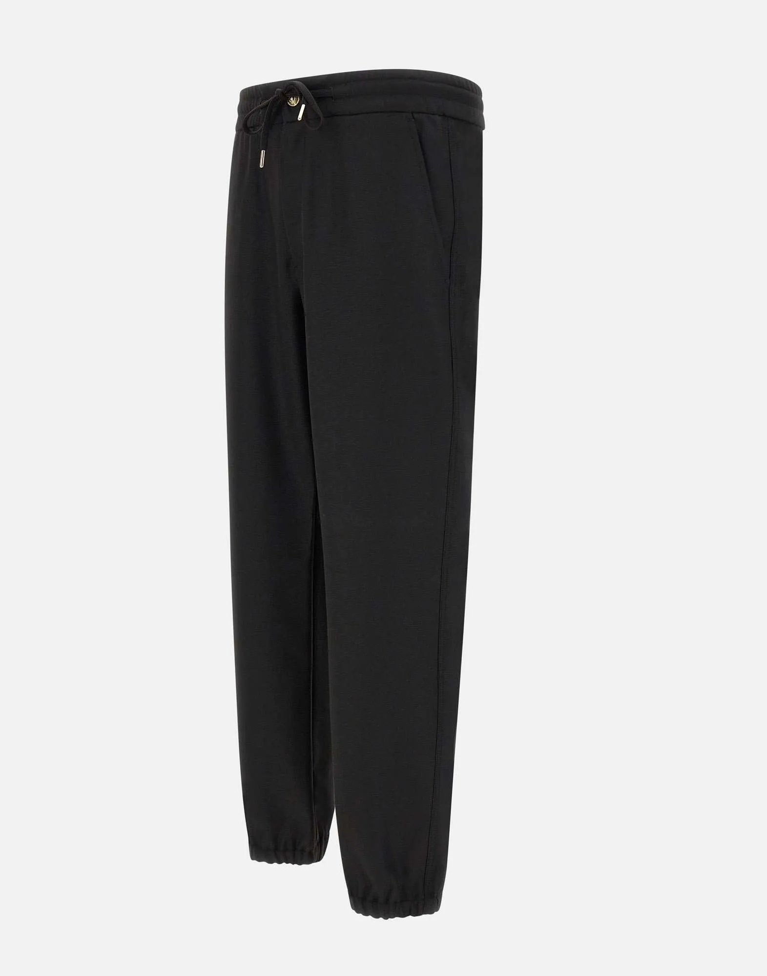 Metal Placket Black Viscose Trousers