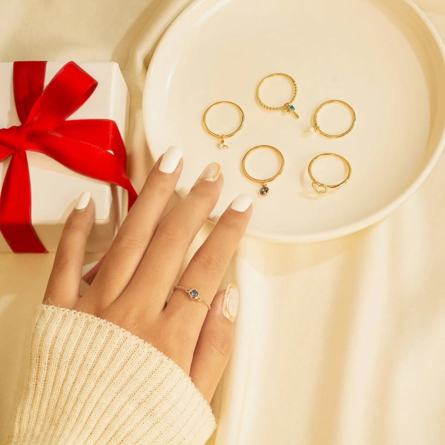 Mini Butterfly Charm Ring