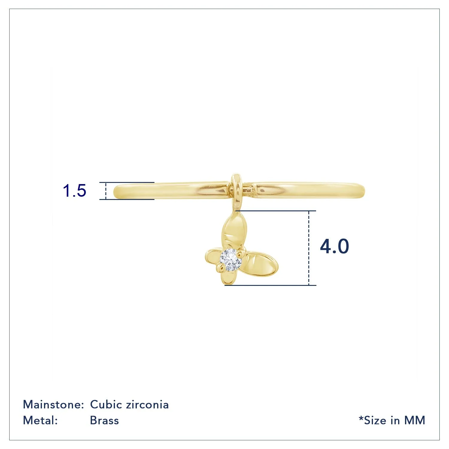 Mini Butterfly Charm Ring