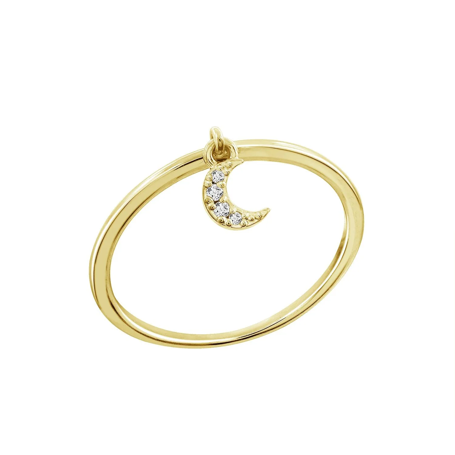 Mini Crescent Charm Ring