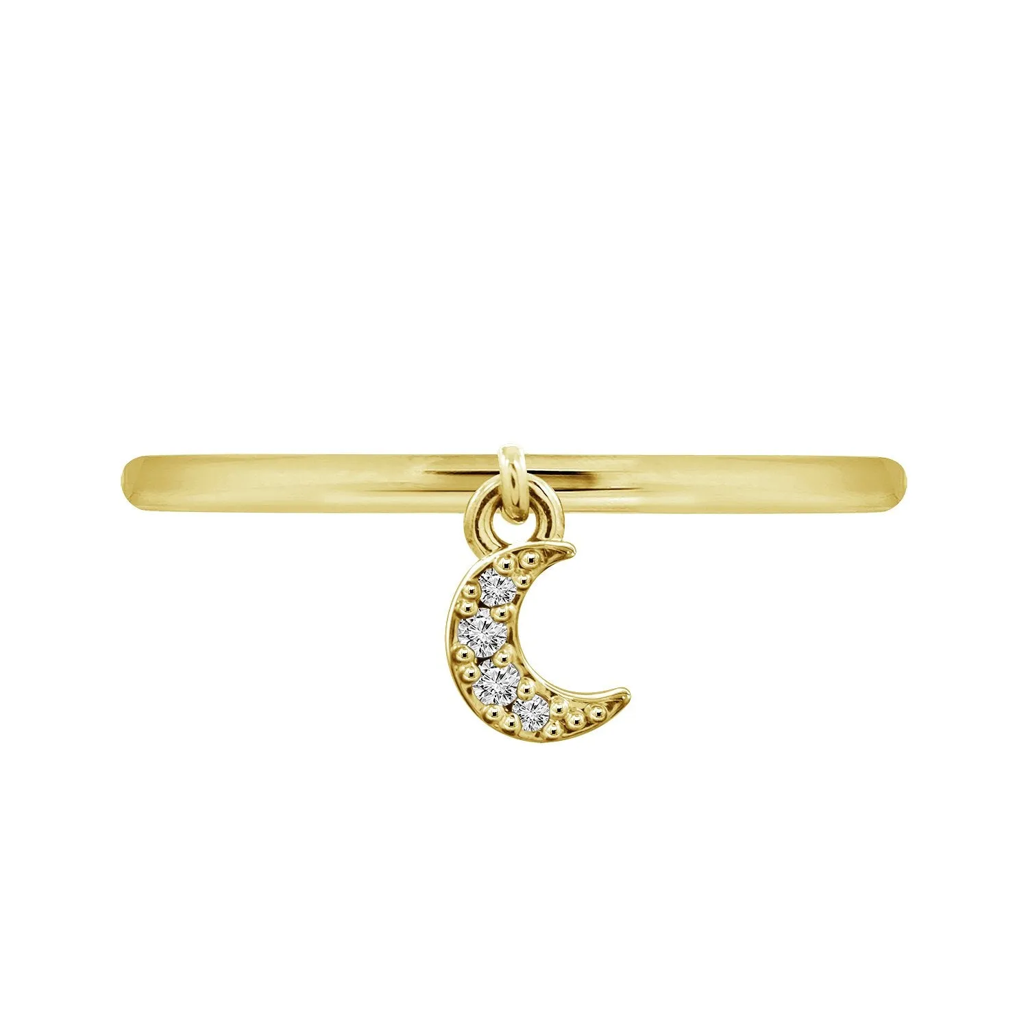 Mini Crescent Charm Ring