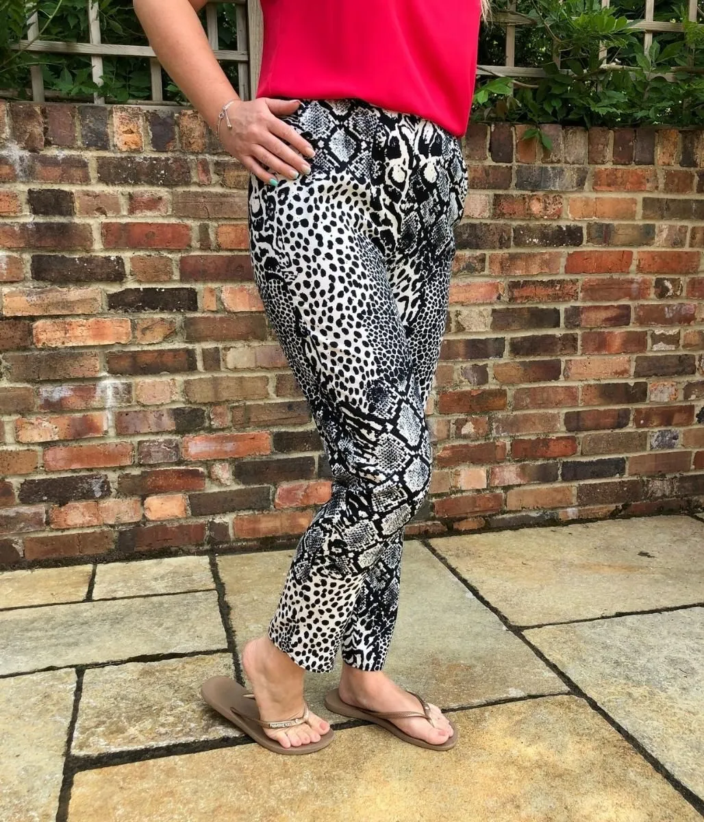 Monochrome Animal Print Trousers 12