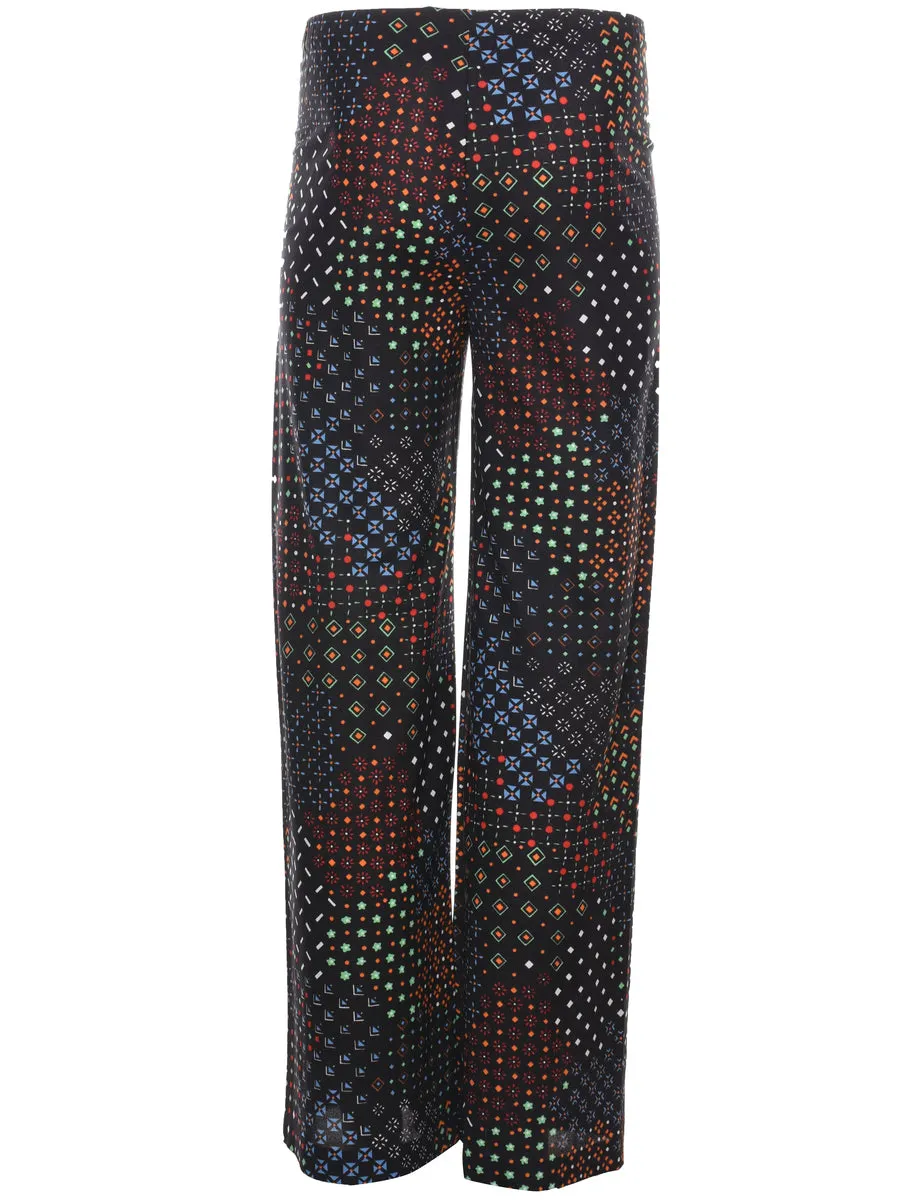 Multi-Colour 1970s Floral Trousers - W25 L31