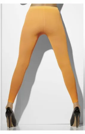 Neon Orange Footless Tights