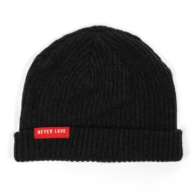 NEVER LOSE Knit Beanie- Black