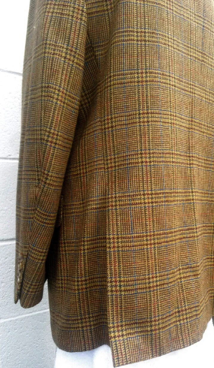 New- T. Harris of London Brown Plaid Sport Coat- Size 42L