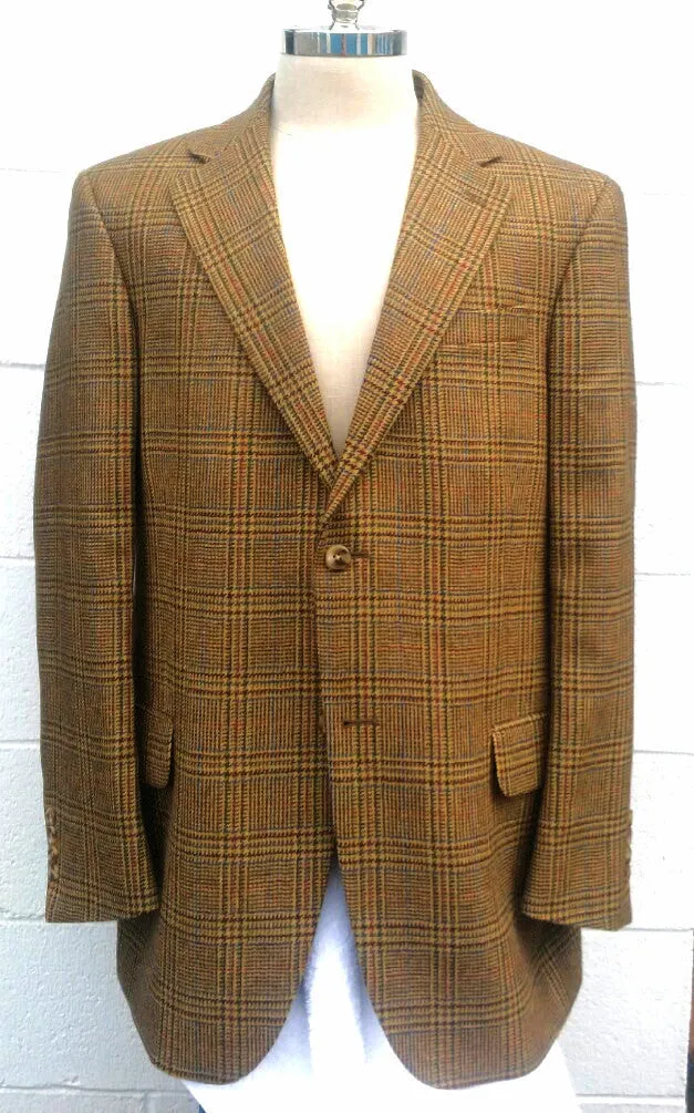 New- T. Harris of London Brown Plaid Sport Coat- Size 42L