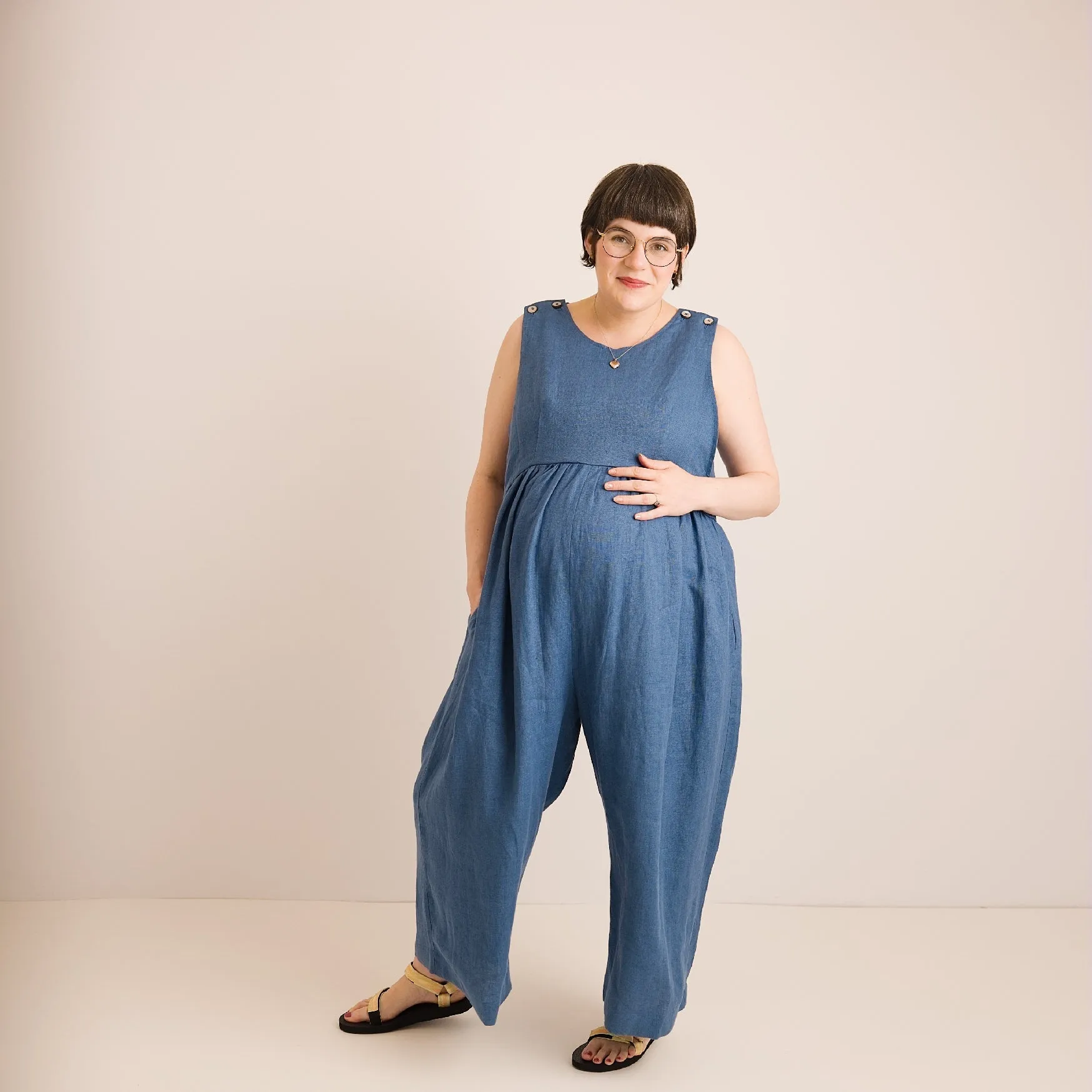 Nursing & Maternity Jumpsuit - Ada - Aegean Blue