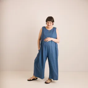 Nursing & Maternity Jumpsuit - Ada - Aegean Blue