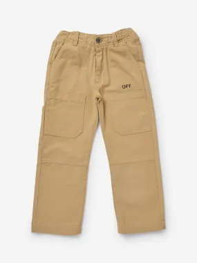 Off-White Boys Diagonal Outline Worker Trousers in Beige