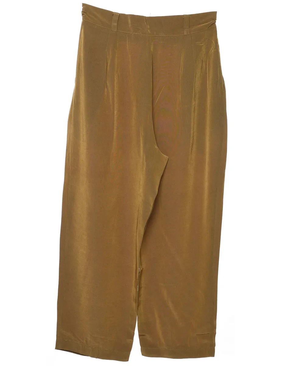 Olive Green Flared Leg Trousers - W30 L25