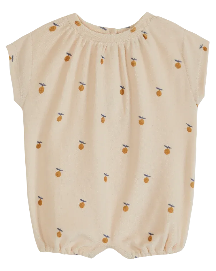 Overall Baby Girl Towelling Lemon - قصيرة