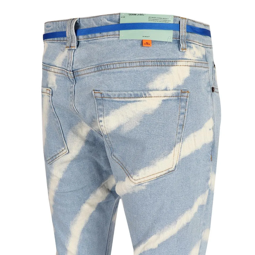 O.W Virgil Abloh Collection Quality Denim Label Jeans- Blue