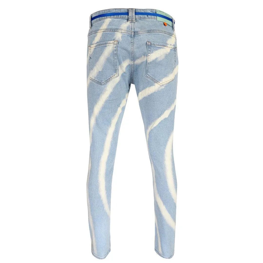 O.W Virgil Abloh Collection Quality Denim Label Jeans- Blue