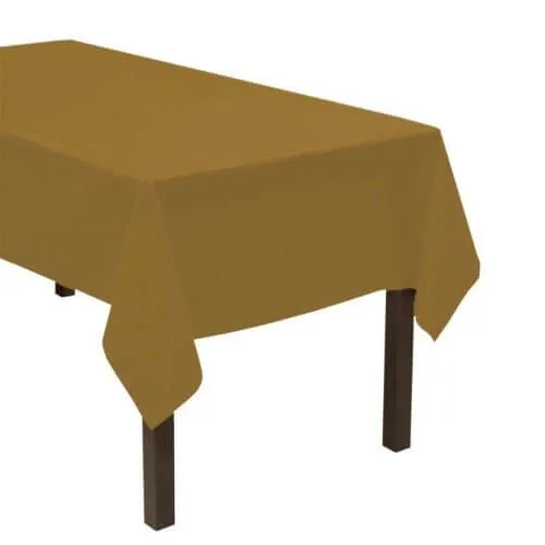 Party Essentials Heavy Duty Plastic Tablecover - Gold (54x108)