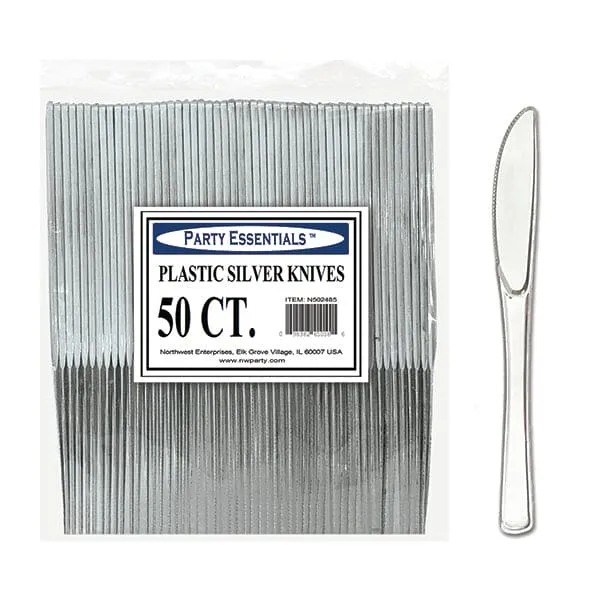 Party Essentials Silver Knives 50 ct