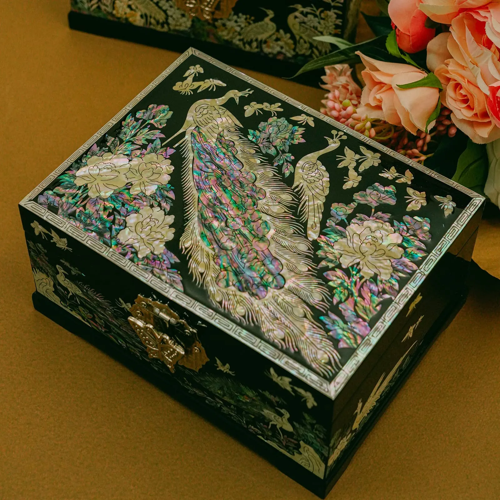 Peacock Two Layer Jewelry Box