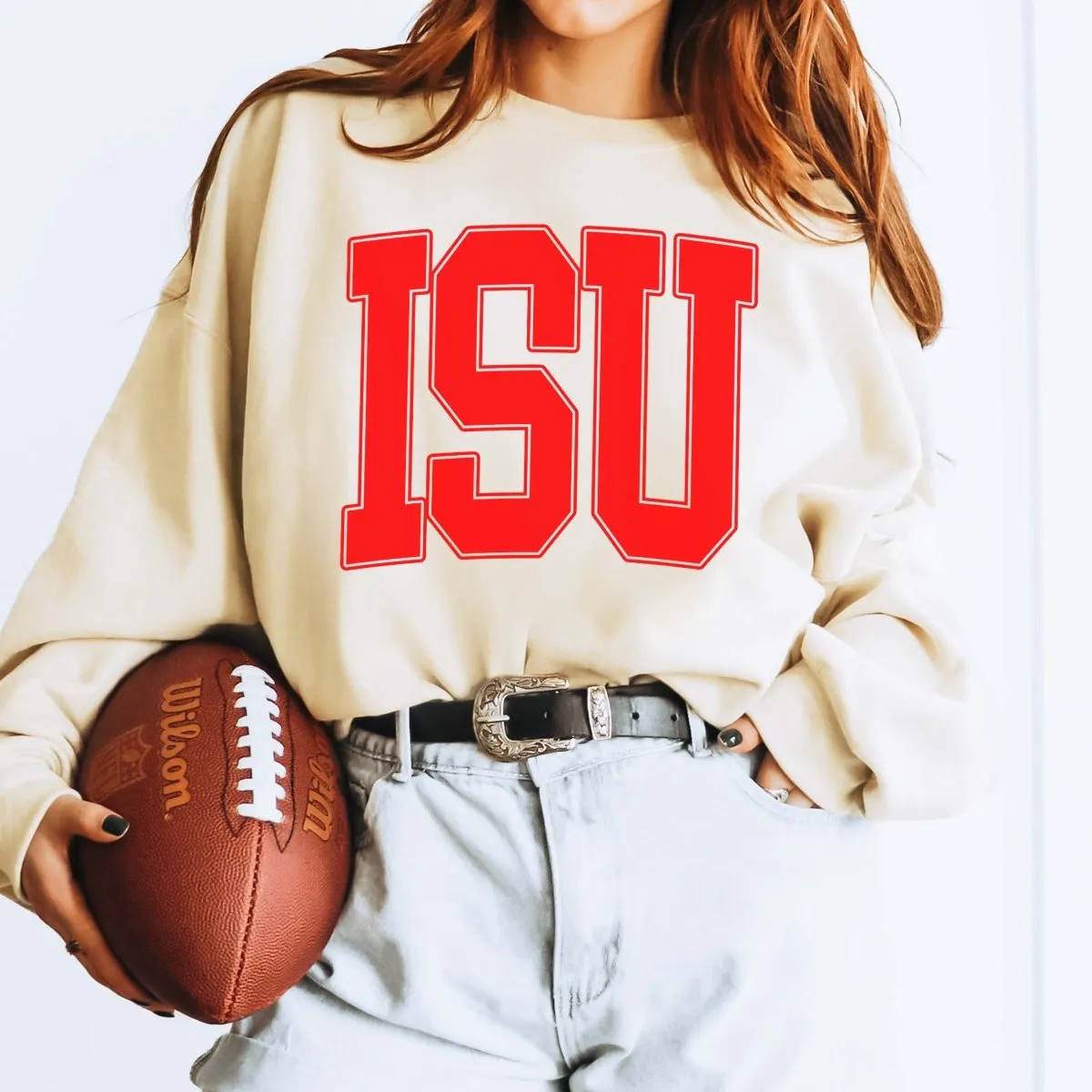 Personalized Collegiate Letter Crew Sweatshirts