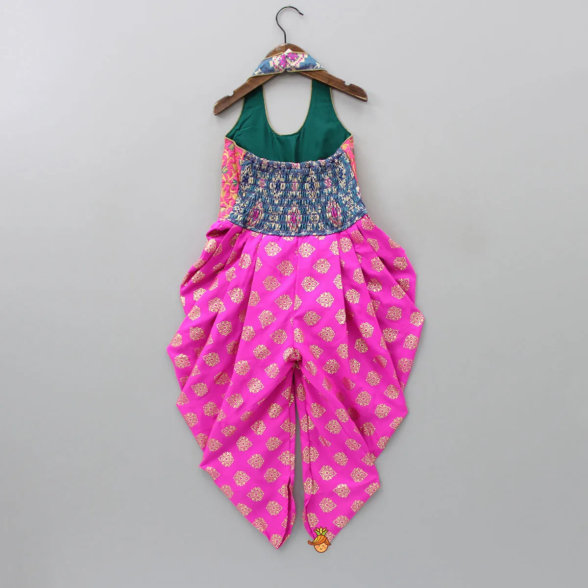 Pink Halterneck Dhoti Style Printed Jumpsuit