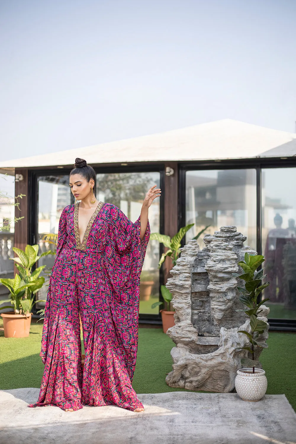 Pink Kaftan Jumpsuit