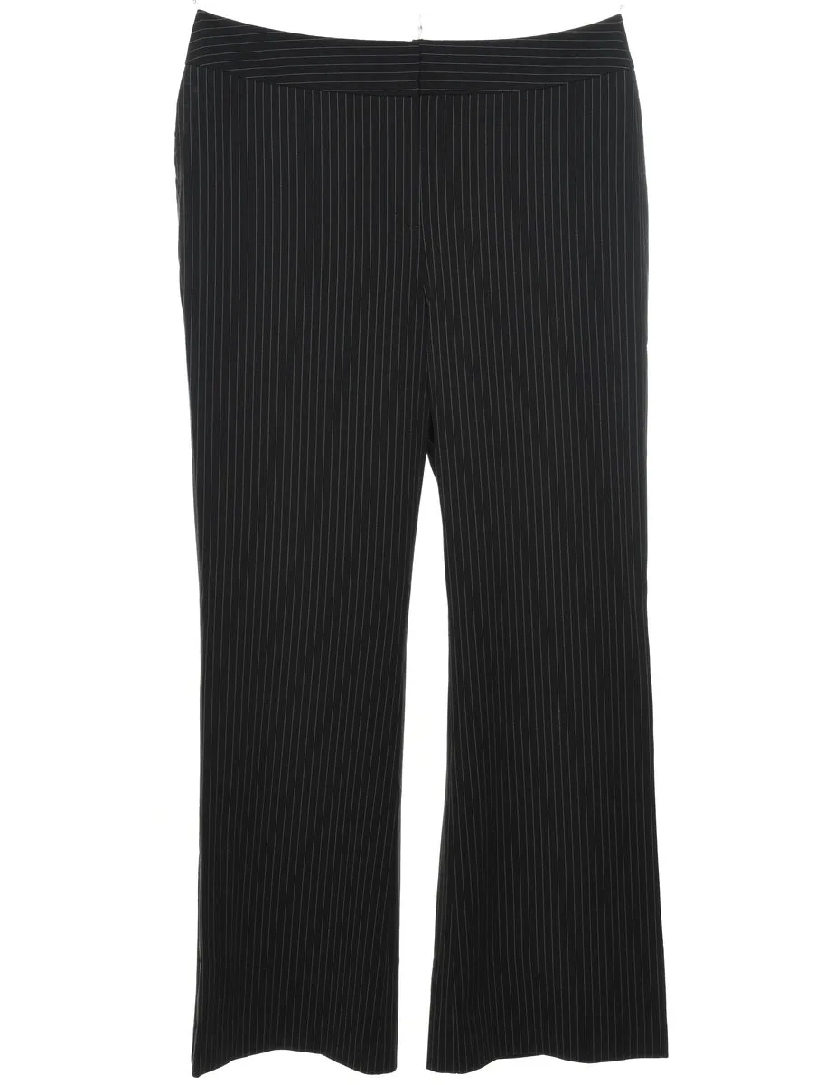 Pinstriped Black & White Trousers - W34 L30