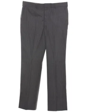 Pinstriped Dark Grey Trousers - W35 L31